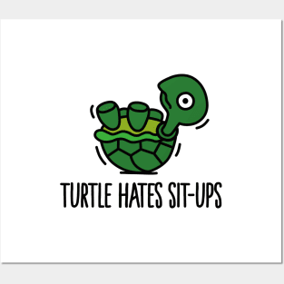 Turtle hates sit-ups Posters and Art